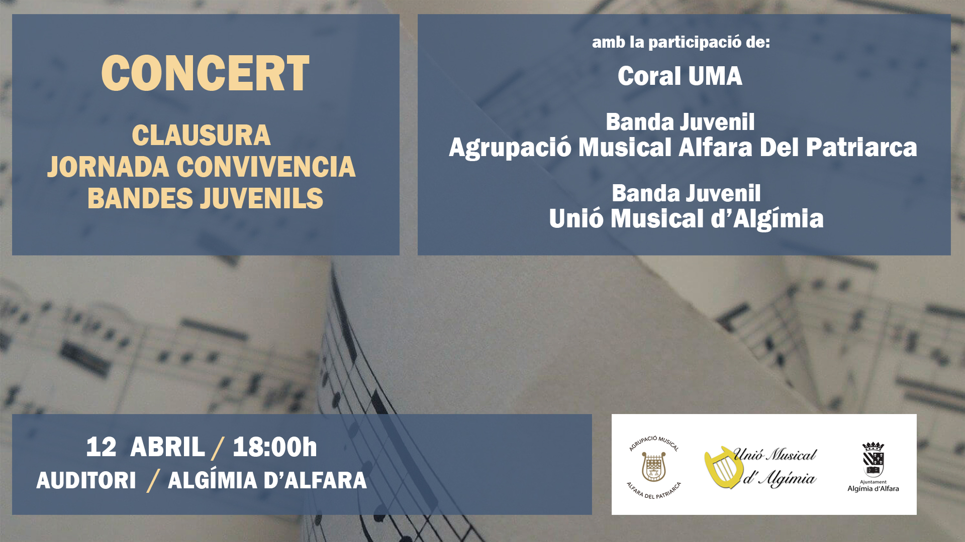 Unio Musical Algimia jornada convivencia bandes juvenils